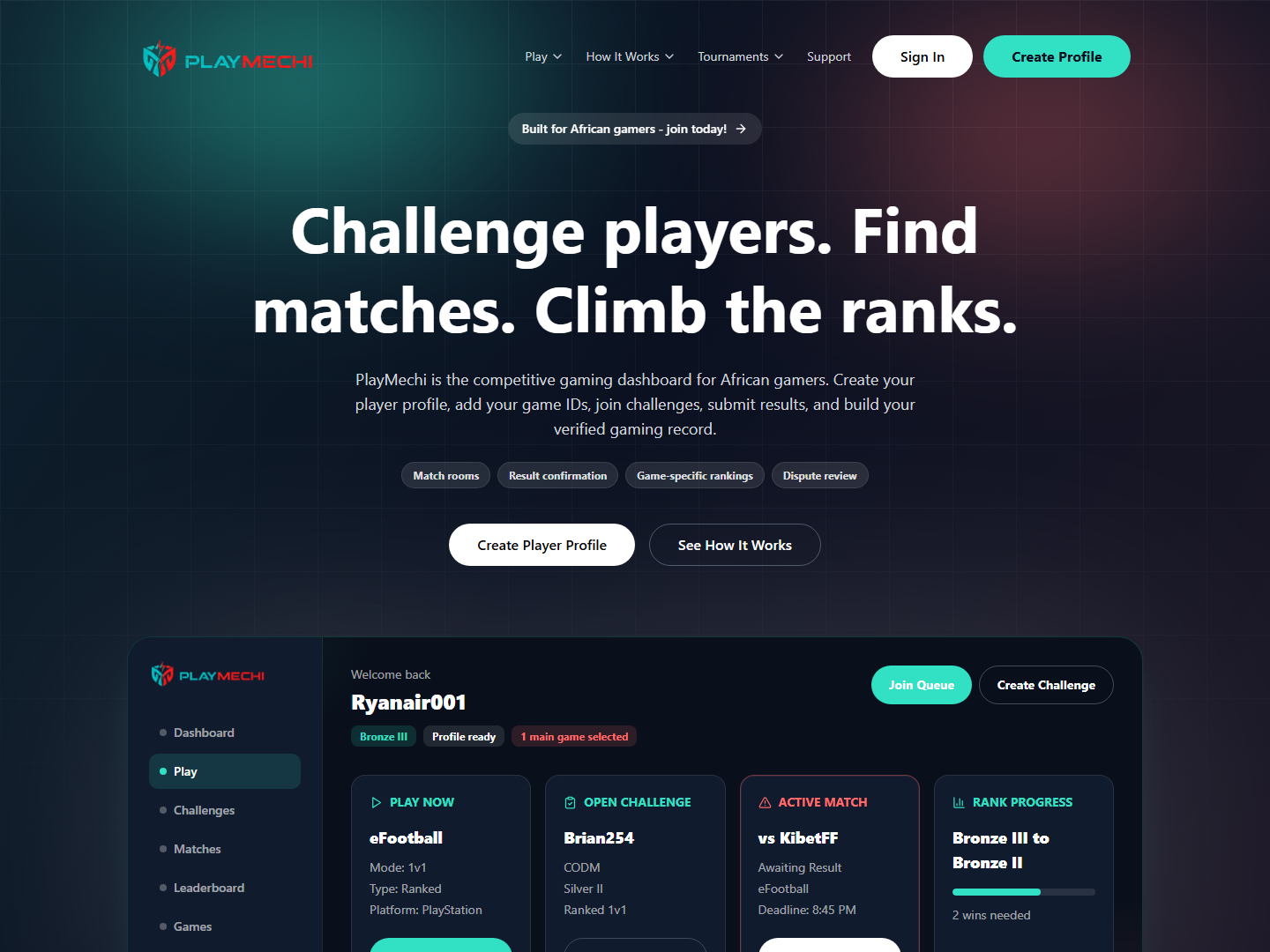 PlayMechi website preview